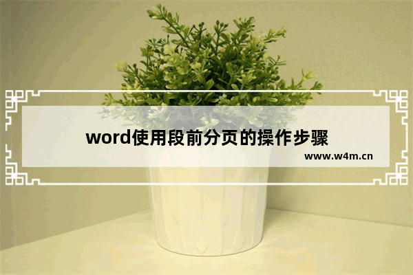 word使用段前分页的操作步骤