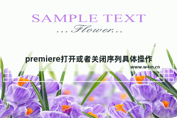 premiere打开或者关闭序列具体操作方法