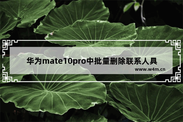 华为mate10pro中批量删除联系人具体操作方法