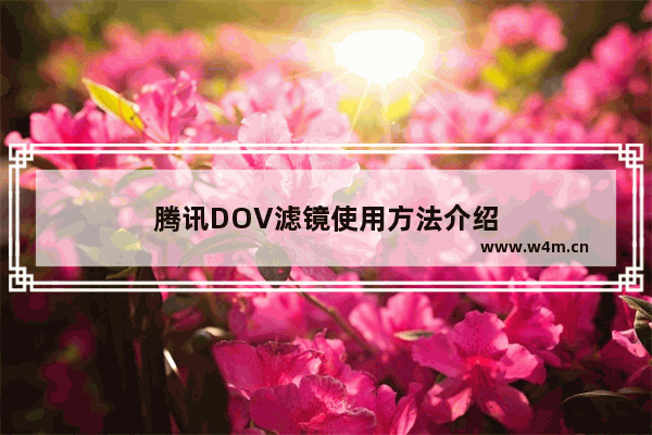 腾讯DOV滤镜使用方法介绍