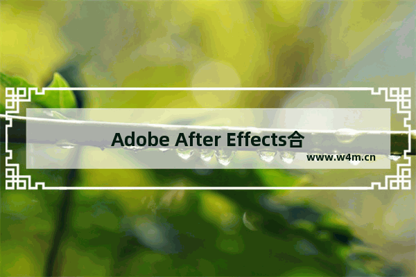 Adobe After Effects合成窗口导入一张图片的方法