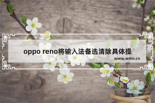 oppo reno将输入法备选清除具体操作方法