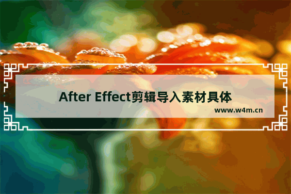 After Effect剪辑导入素材具体操作方法