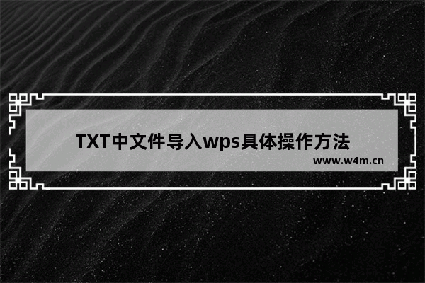 TXT中文件导入wps具体操作方法