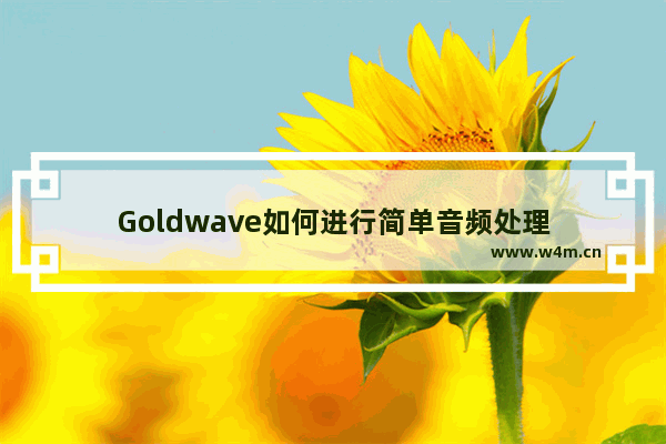 Goldwave如何进行简单音频处理