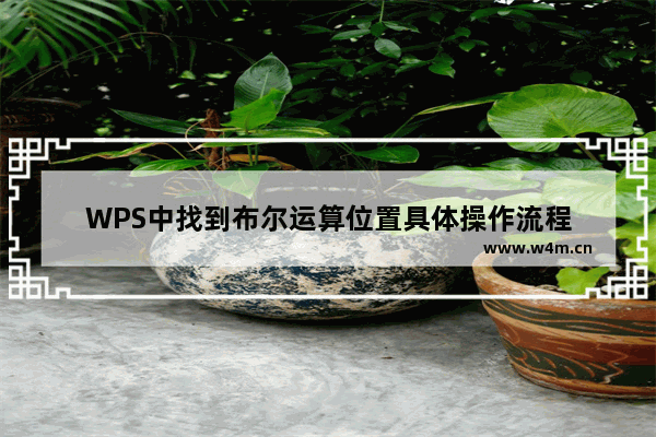 WPS中找到布尔运算位置具体操作流程