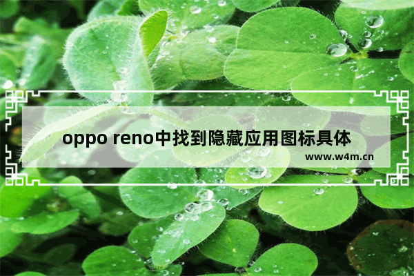 oppo reno中找到隐藏应用图标具体操作方法