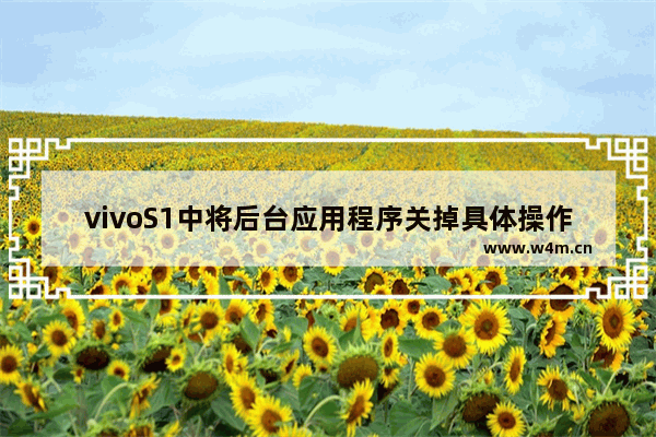 vivoS1中将后台应用程序关掉具体操作方法