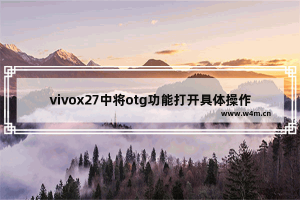 vivox27中将otg功能打开具体操作方法