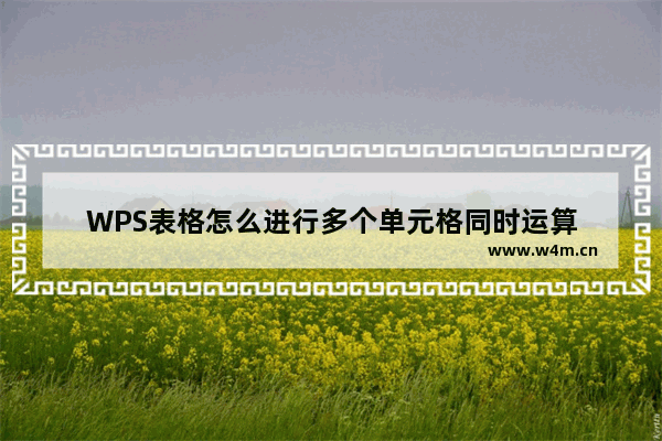 WPS表格怎么进行多个单元格同时运算