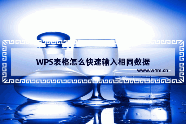 WPS表格怎么快速输入相同数据