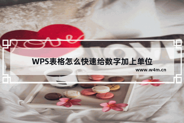 WPS表格怎么快速给数字加上单位