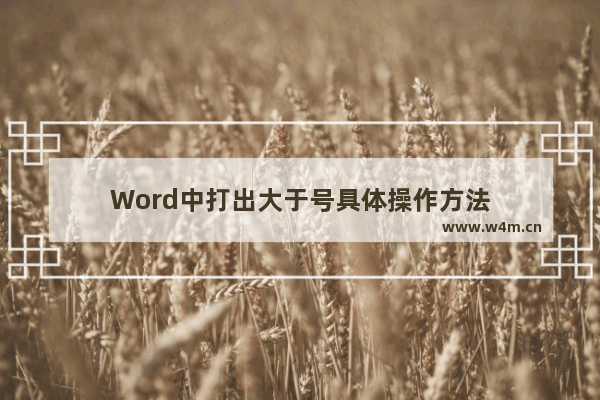 Word中打出大于号具体操作方法