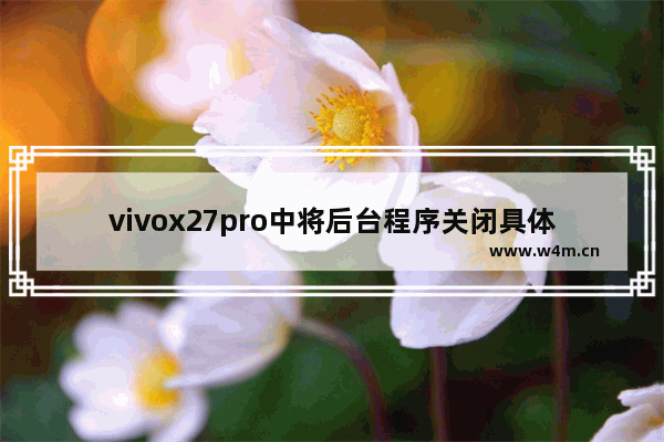 vivox27pro中将后台程序关闭具体操作方法