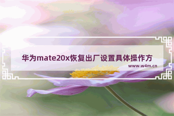 华为mate20x恢复出厂设置具体操作方法