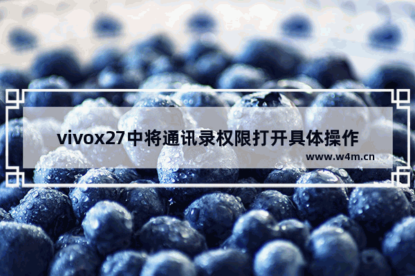 vivox27中将通讯录权限打开具体操作方法