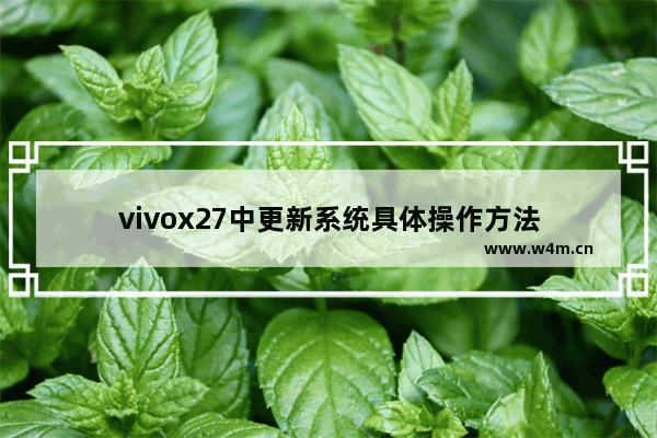 vivox27中更新系统具体操作方法