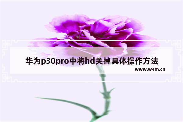 华为p30pro中将hd关掉具体操作方法