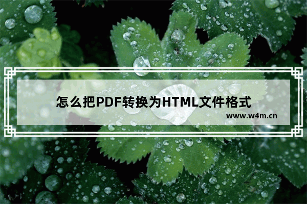 怎么把PDF转换为HTML文件格式