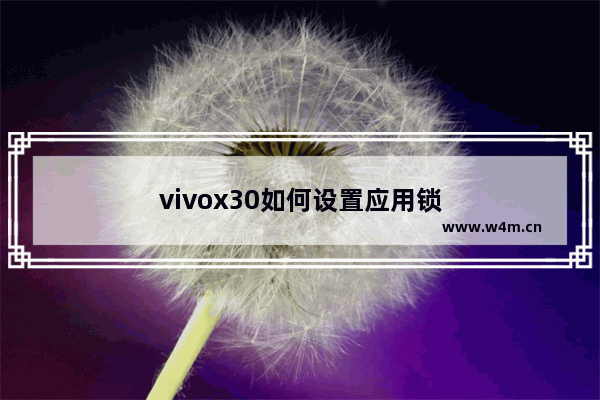 vivox30如何设置应用锁