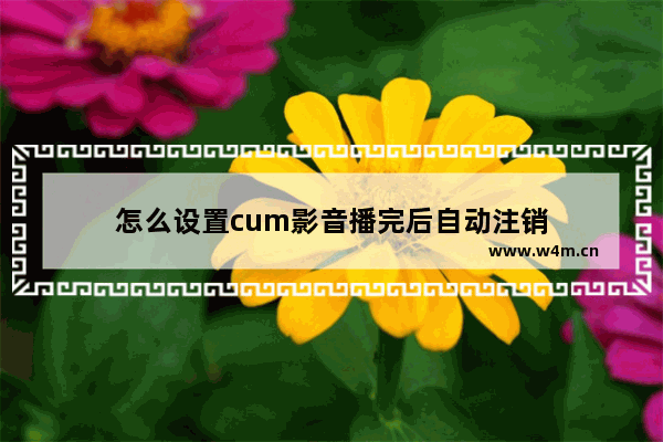 怎么设置cum影音播完后自动注销