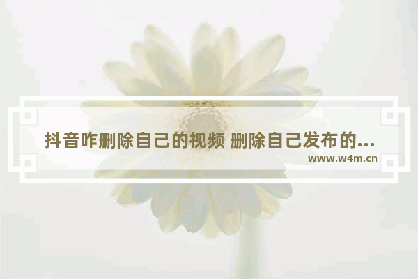 抖音咋删除自己的视频 删除自己发布的作品