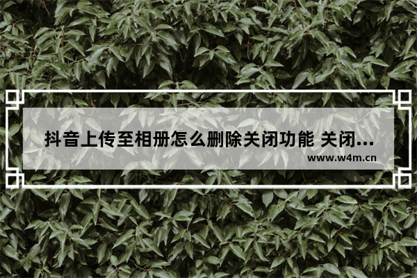 抖音上传至相册怎么删除关闭功能 关闭抖音保存到相册功能