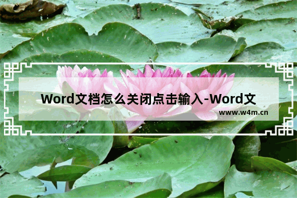 Word文档怎么关闭点击输入-Word文档关闭点击输入的方法