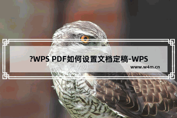 ?WPS PDF如何设置文档定稿-WPS PDF电脑版标记为最终状态的方法教程