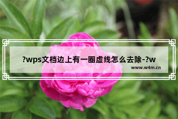 ?wps文档边上有一圈虚线怎么去除-?wps文档设置了页面边框的删除方法