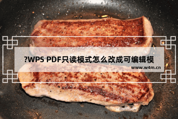 ?WPS PDF只读模式怎么改成可编辑模式-WPS pdf电脑版变为可自由编辑模式的方法教程