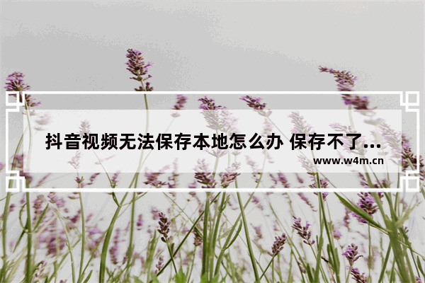 抖音视频无法保存本地怎么办 保存不了别人的抖音视频