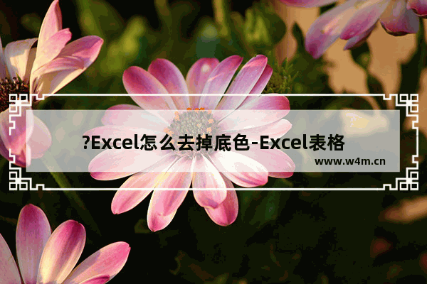 ?Excel怎么去掉底色-Excel表格中去除背景底色的方法教程