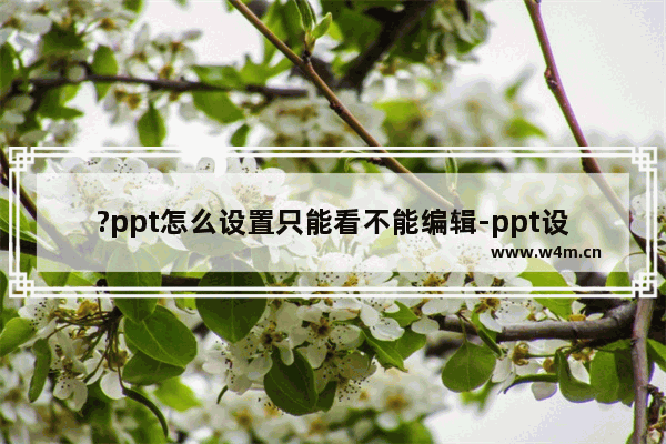 ?ppt怎么设置只能看不能编辑-ppt设置演示文稿只能观看不能编辑的方法