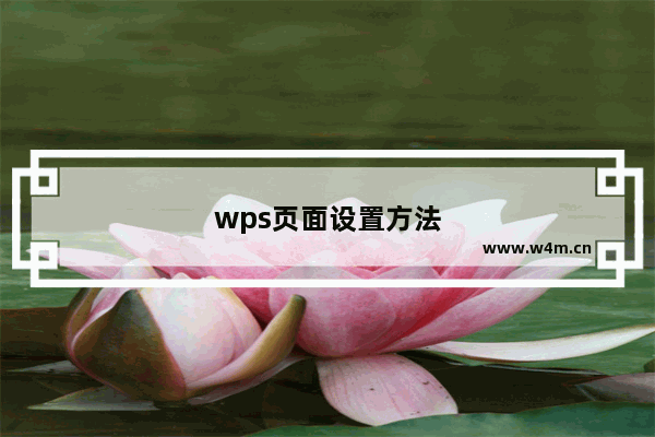 wps页面设置方法