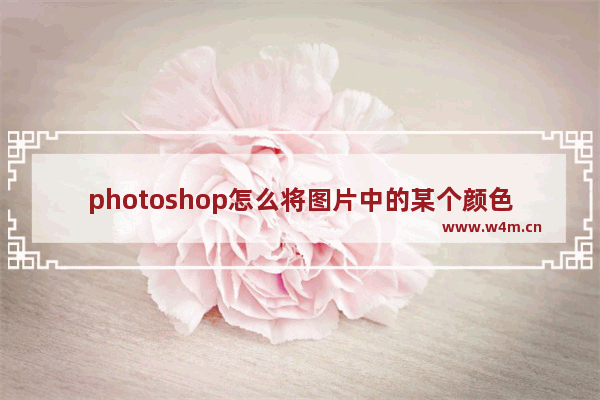 photoshop怎么将图片中的某个颜色换掉-photoshop将图片中的颜色换成另一种颜色的方法