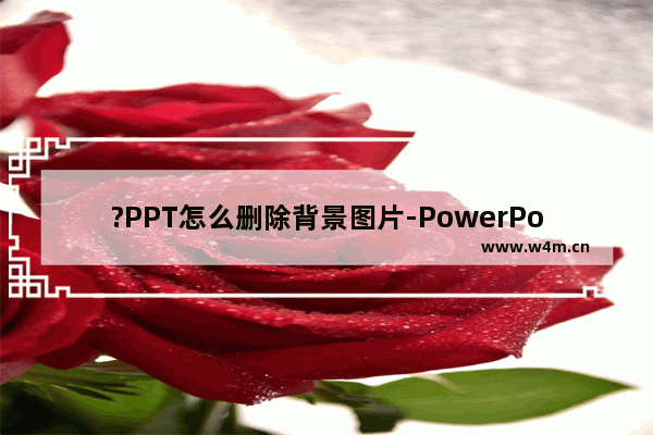 ?PPT怎么删除背景图片-PowerPoint演示文稿中删除背景图的方法教程