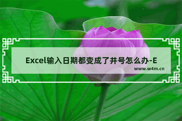 Excel输入日期都变成了井号怎么办-Excel输入日期都变成了井号的解决方法