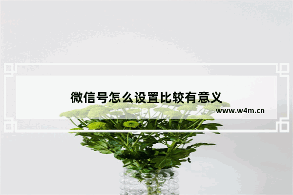 微信号怎么设置比较有意义