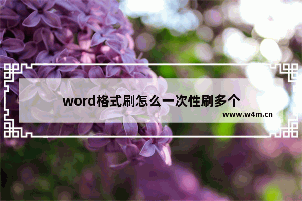 word格式刷怎么一次性刷多个