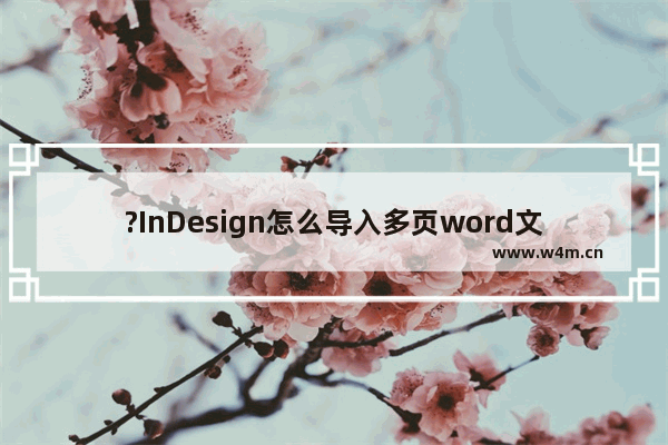 ?InDesign怎么导入多页word文件-?InDesign置入多页word文档的方法