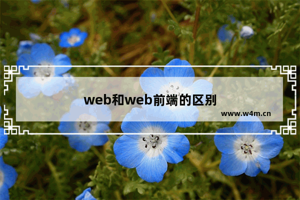 web和web前端的区别