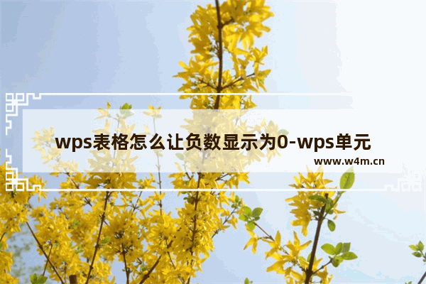 wps表格怎么让负数显示为0-wps单元格中负数转换为0的方法