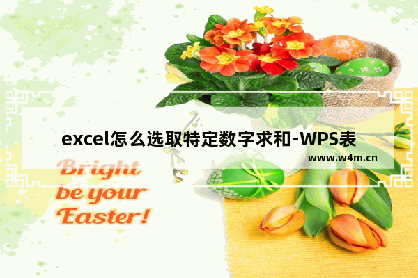 excel怎么选取特定数字求和-WPS表格中对指定数值进行求和的方法