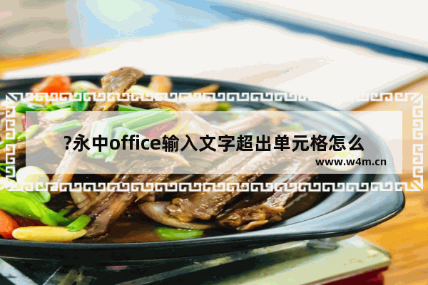 ?永中office输入文字超出单元格怎么办-?永中office单元格中文字溢出覆盖一旁单元格的解决方法