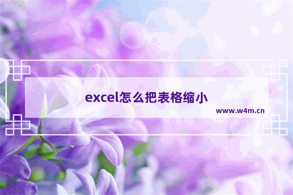 excel怎么把表格缩小