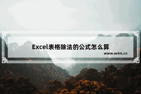 Excel表格除法的公式怎么算