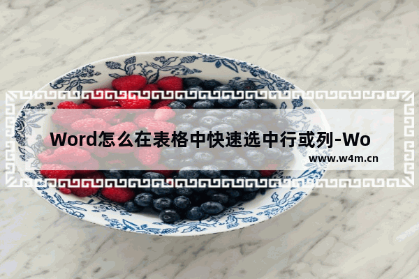 Word怎么在表格中快速选中行或列-Word在表格中快速选中行或列的方法