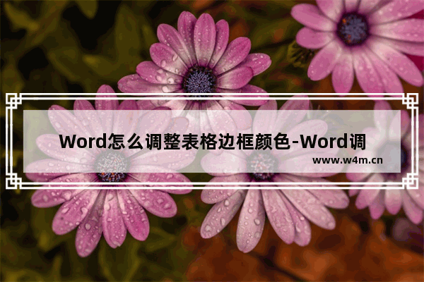 Word怎么调整表格边框颜色-Word调整表格边框颜色的方法