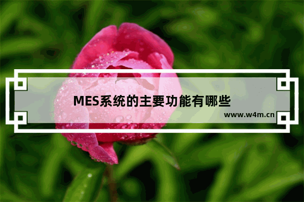 MES系统的主要功能有哪些